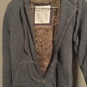 ROOTS Canada Outdoors Gray Faux Fur Lined Hoodie